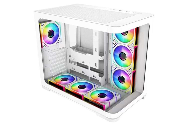 GameBooster 750W 80+ BRONZE Seaview GB-G2852W Gaming Mid-Tower PC Kasası Beyaz 360MM Sıvı Soğutucu Desteği