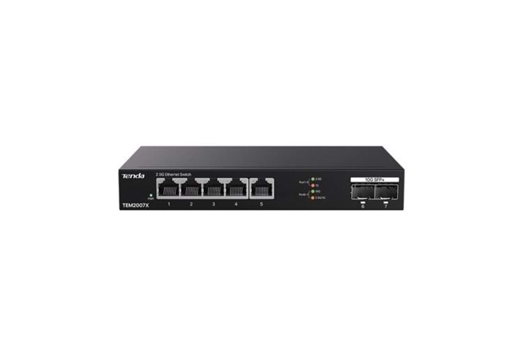 TENDA 5port TEM2007X 2.5 Gigabit 2-SFP 10GbE Yönetilemez Switch