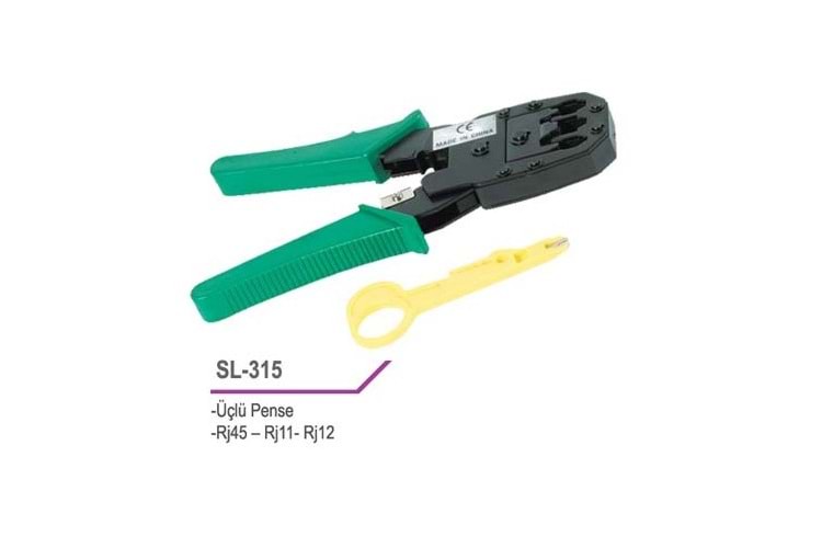 S-LINK SL-315 RJ12,RJ45 Kablo Sıkma Pensesi Yeşil