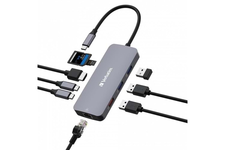VERBATIM CMH-09 USB-C Pro 9 Bağlantı Noktalı Dock
