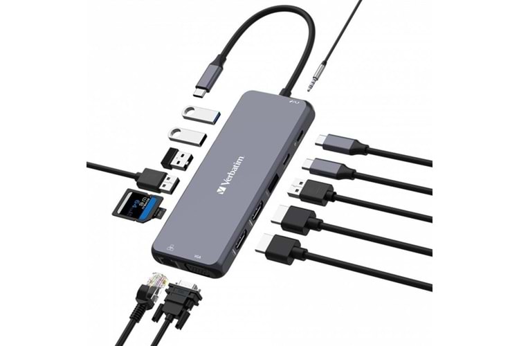 VERBATIM 14port CMH-14 USB-C Pro Çok Bağlantı Noktalı Dock