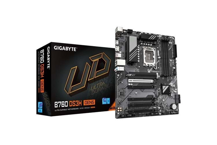 GIGABYTE B760 DS3H GEN5 DDR5 HDMI-DP TYPEC PCIE 5.0 1700P ATX 5-PCI SLOT