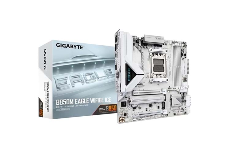 GIGABYTE B850M EAGLE WIFI6E ICE DDR5 HDMI-DP TYPEC PCIE 5.0 AM5 MATX BEYAZ