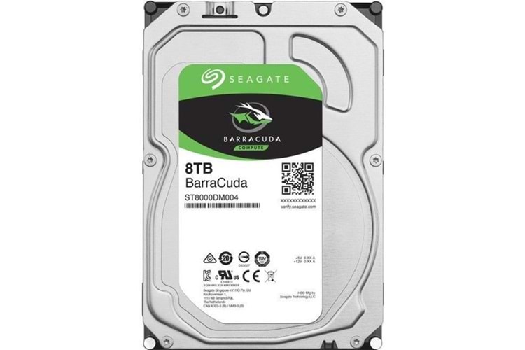 SEAGATE 8TB 3.5'' BARRCUDA ST8000DM004 5400RPM 256MB SATA-3 P DİSKİ