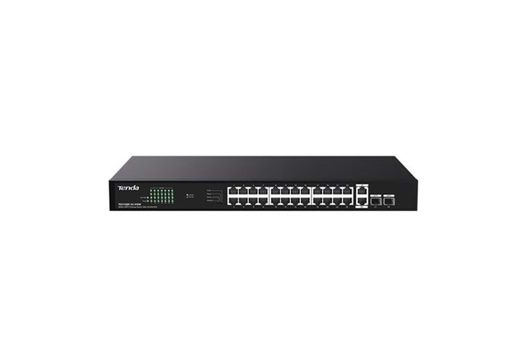 TENDA 24port TEG1128P-24-410W GIGABIT 2-SFP 410W TAM POE YÖNETİLEMEZ SWITCH