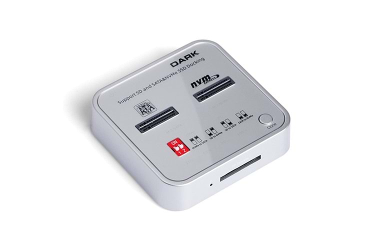 DARK DK-AC-DSDM2C M2 SSD Disk İstasyonu Klon ve SD Kart Destekli