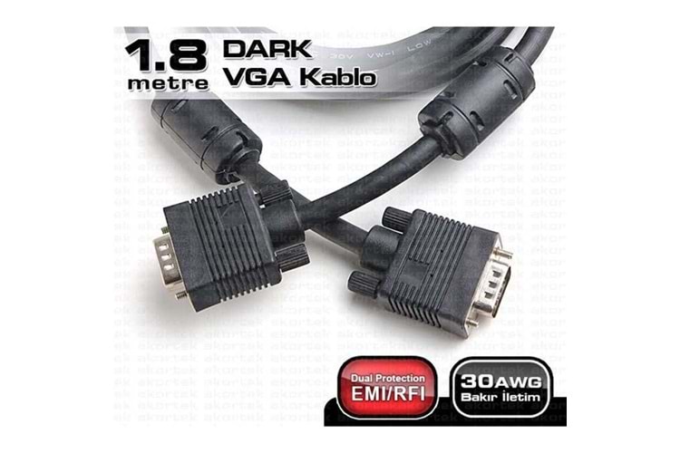 DARK DK-CB-VGAL180 1.8 Mt Monitör Kablosu VGA 15E/15E