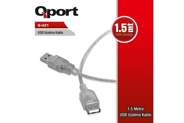 QPORT 1.5metre Q-UZ1 USB 2.0 Uzatma Kablosu