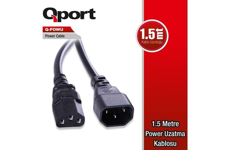 Qport Q-Powu 1.5Mt Power Uzatma Kablo