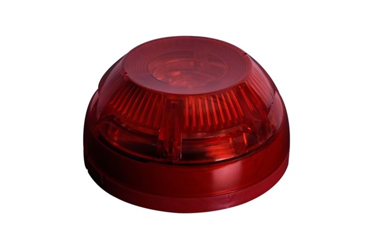 Teknım Tfs-3192R Konvansiyonel Flaşörlü Kırmızı Pencereli Yangın Alarm Sireni