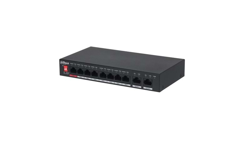 DAHUA 8port 96w FULL PoE DH-PFS3010-8ET-96 10/100 2X-Gigabit Yönetilemez Switch	