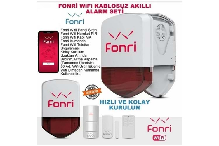 Fonri 1G Wıfı Kablosuz Alarm Set Akıllı Ev Ve Güvenlik Paketi 