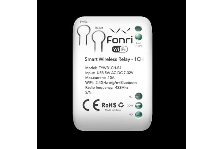 Fonri Wf3-Tm4-0201-02 Wıfı Kablosuz Akıllı Röle - Tek Kanal