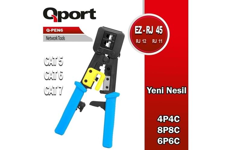 QPORT Q-Pen6 RJ11,RJ12,RJ45 YENİ NESİL PENSE