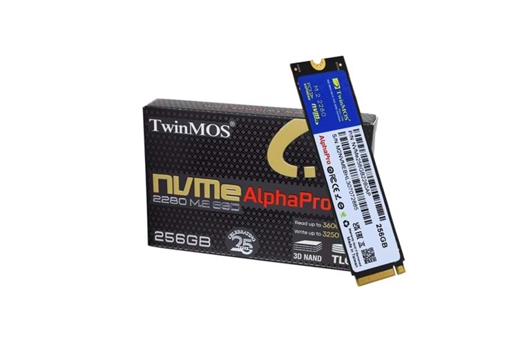 TWINMOS 256GB NVMe256GB2280AP 3600- 3250MB/s M2 NVMe Gen3 Disk