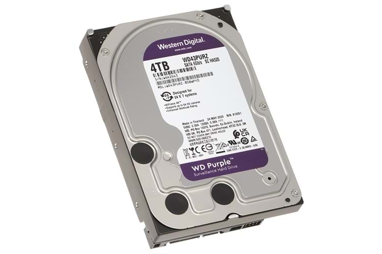 WD 4TB PURPLE WD43PURZ 256MB 5400RPM SATA-3 GÜVENLİK DİSKİ