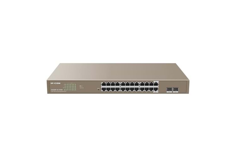 IP-COM 24port G3326P-24-410W Gigabit 2-SFP 410W Full PoE Cloud Yönetilebilir Rack Mount Swıtch
