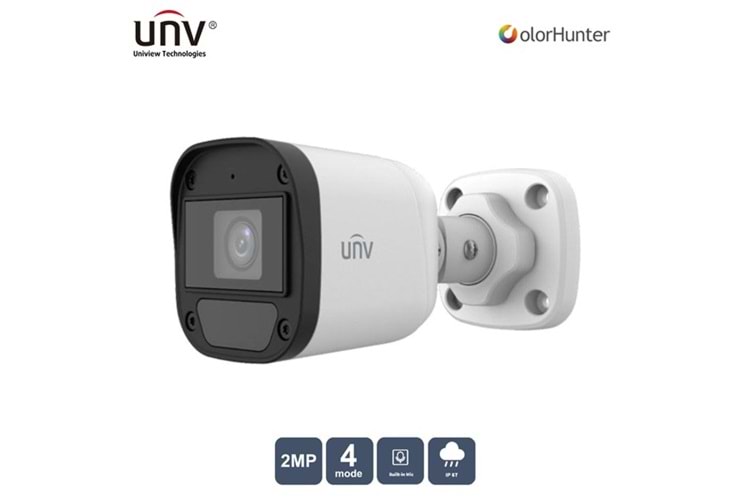 UNV 2MP UAC-B112-AF28-W 2.8MM Colorhunter 20Mt Ip67 Ahd Dahili Ses Ir Bullet Kamera