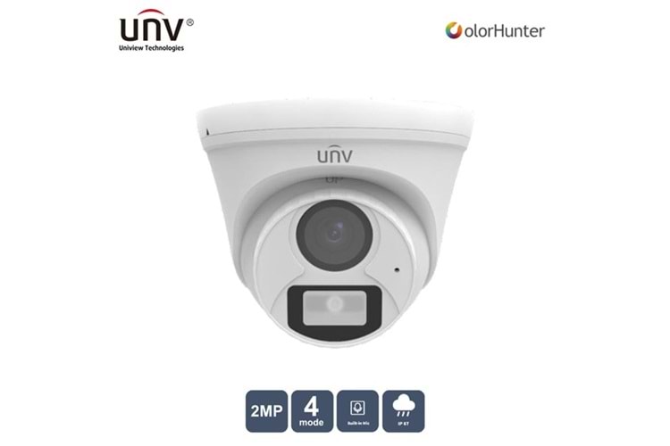 UNV 2MP UAC-T112-AF28-W 2.8MM Colorhunter 20Mt Ip67 Ahd Dahili Ses Dome Kamera