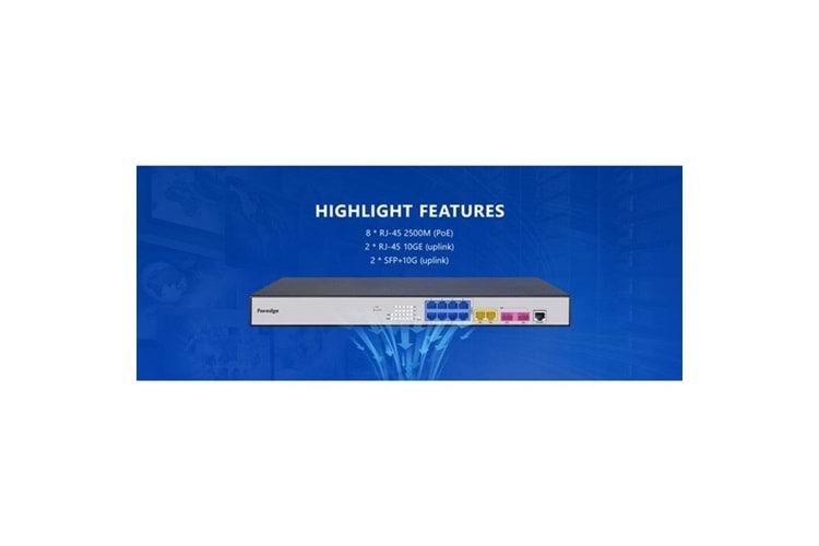 FOREDGE 8port POE PS3008XGPSH 8-2.5 GBE/2-10 GBE 2-10GBE SFP 250W LAYER3 YÖNETİLEBİLİR SWITCH