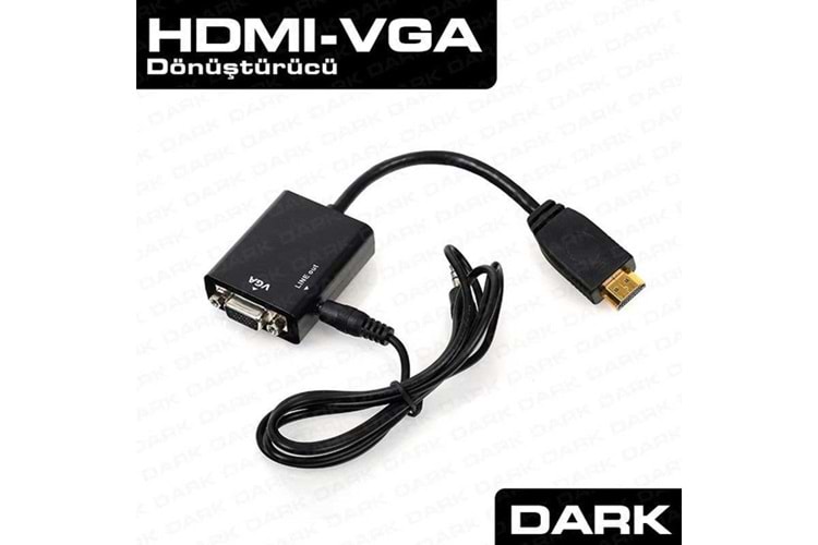 DARK DK-HD-AHDMIXVGA5 0.15metre HDMI-VGA Adaptör Siyah