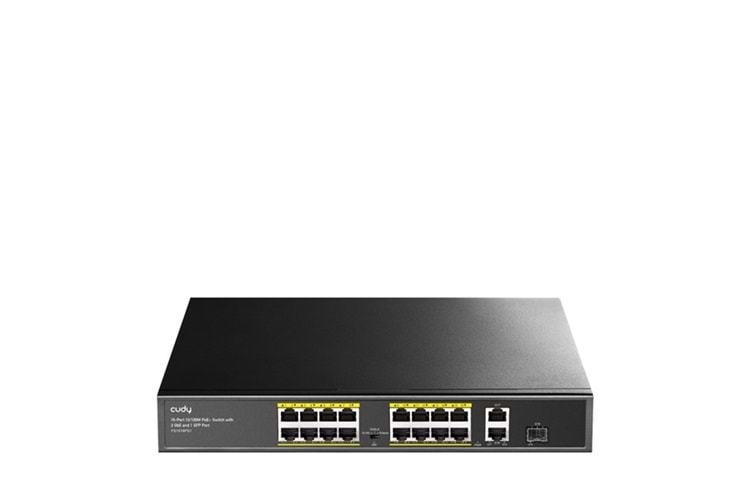 CUDY FS1018PS1 16 Port 10/100 1-SFP 200w Full PoE Yönetilemez Switch