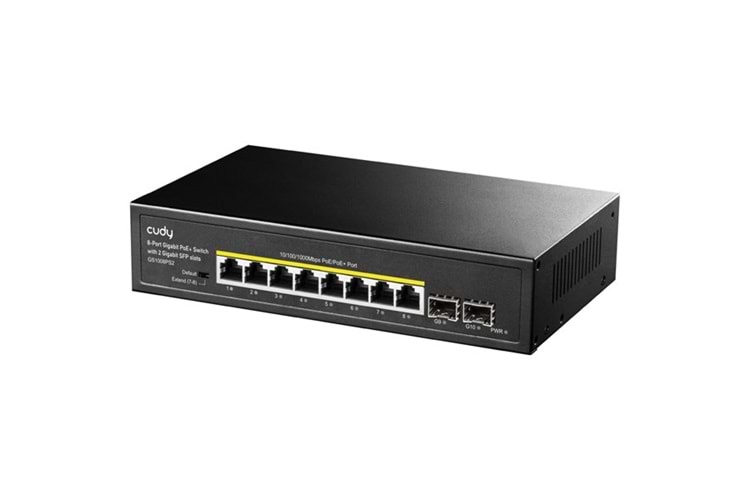 CUDY GS1008PS2 8 Port Gigabit 2-SFP 120w Full PoE Yönetilemez Switch
