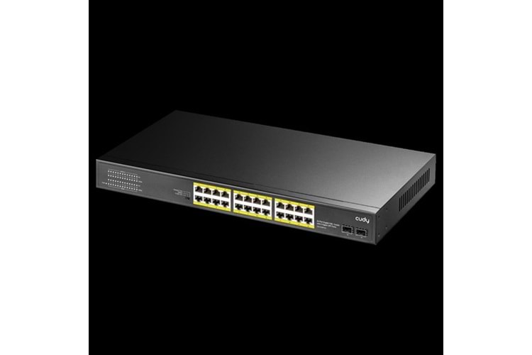CUDY GS1028PS2 24 Port Gigabit 2-SFP 300w Full PoE Yönetilemez Switch