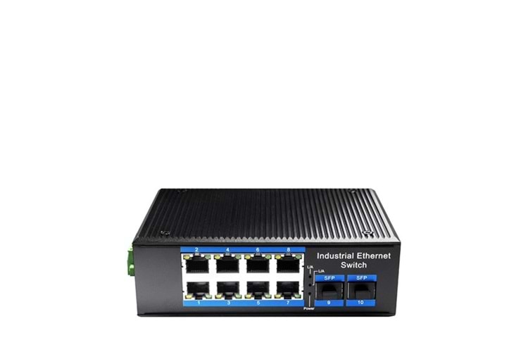 CUDY IG1008S2P 8 Port Gigabit 2-SFP 240w Full PoE Endüstriyel Yönetilemez Switch