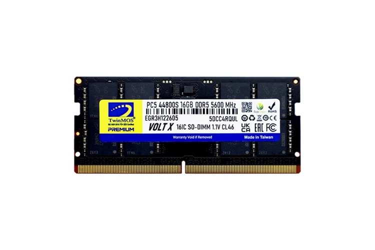 TWINMOS 16GB DDR5 5600MHZ CL46 NOTEBOOK RAM VOLTX TMD516GB5600S46