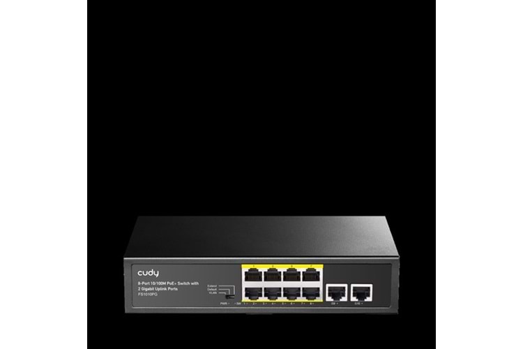 CUDY 8port 120w FULL PoE FS1010PG 10/100 2-UPLINK Yönetilemez Switch