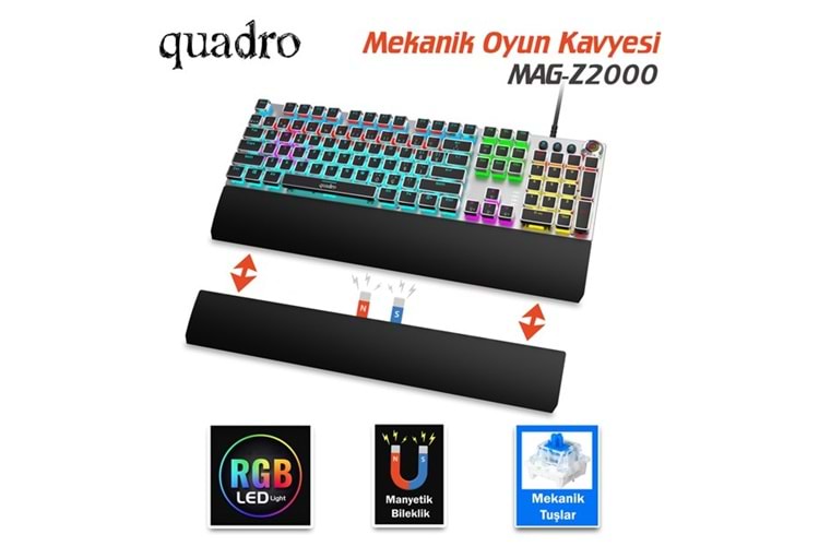 QUADRO MAG Z2000 Q Türkçe USB RGB Mekanik Gaming Klavye