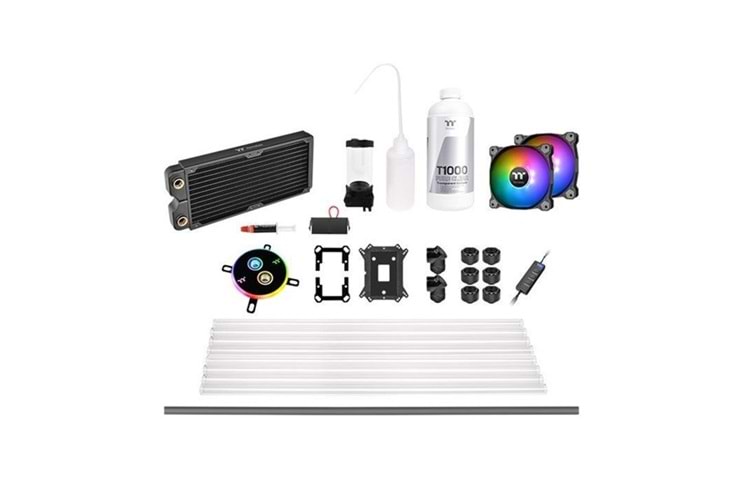Thermaltake CL-W242-CU12SW-A Pacific C240 DDC ARGB 2x120mm Fanlı, Hard Tube, Custom Sıvı Soğutma Kiti (AM4, LGA2066)