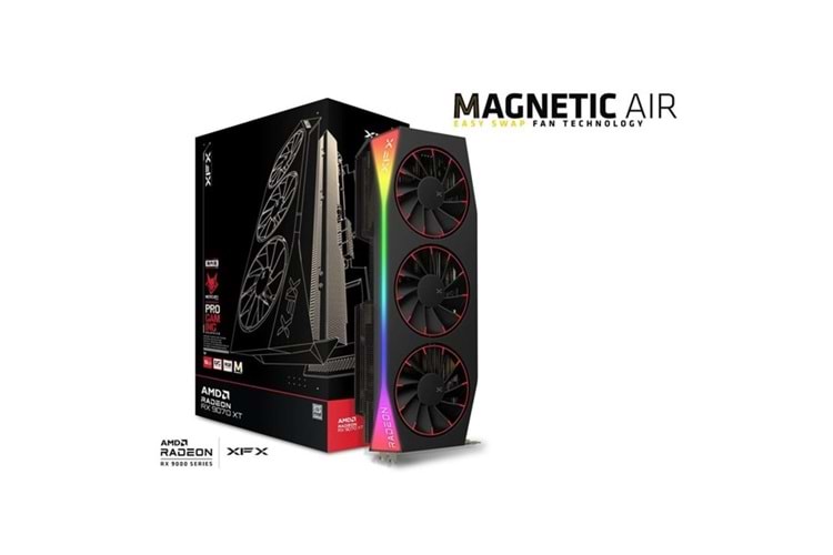 XFX 16GB RX9070XT MAGNETIC AIR EDITION RX-97TMARGB9 GDDR6 256Bit RGB PCIE 5.0