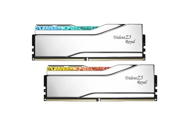 GSKILL 64GB (2X 32GB) DDR5 6000MHZ CL28 RGB DUAL KIT PC RAM TRIDENT Z5 ROYAL SILVER F5-6000J2836G32GX2-TR5S