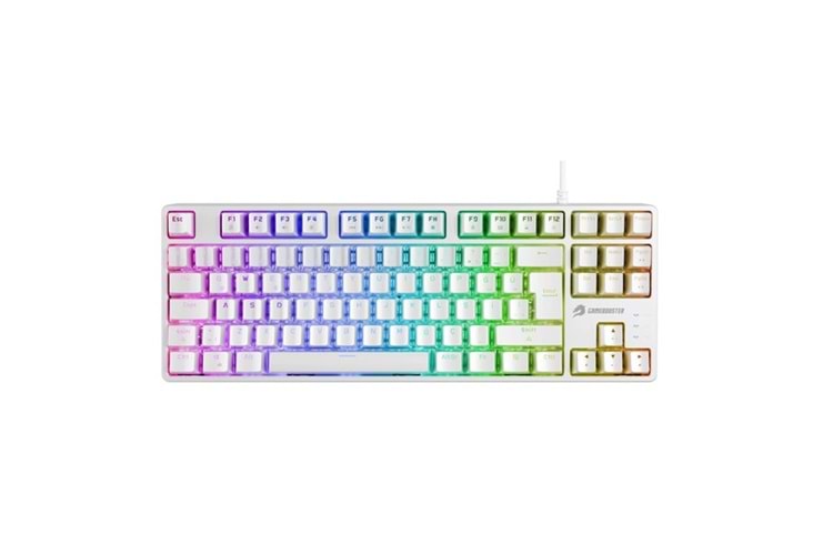 GAMEBOOSTER G23W Enigma TKL Rainbow Aydınlatmalı Red Switch Mekanik Beyaz Oyun Klavyesi