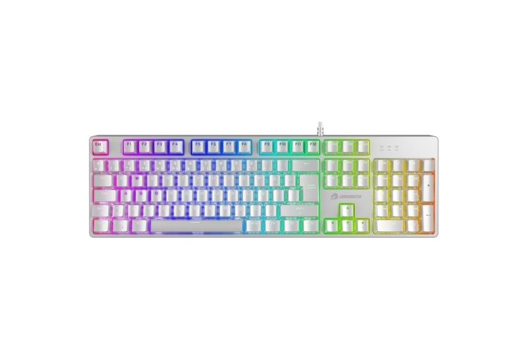 GAMEBOOSTER G24W Enigma Rainbow Aydınlatmalı Red Switch Mekanik Beyaz Oyun Klavyesi