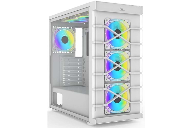 POWERBOOST PB-GR222BW 7-RGB FANLI GAMING MID-TOWER PC KASASI BEYAZ