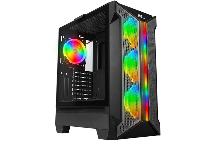 POWERBOOST VK-Z002B 4-ARGB RING FANLI GAMING MID-TOWER PC KASASI