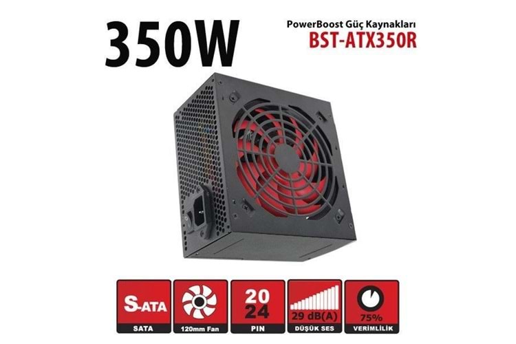 POWERBOOST 350W BST-ATX350R 12CM FANLI POWER SUPPLY