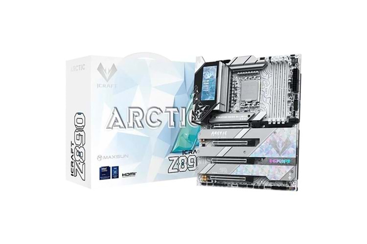 MAXSUN MS-iCraft Z890 ARCTIC WIFI7 DDR5 HDMI-DP TYPEC PCIE 5.0 1851P ATX BEYAZ