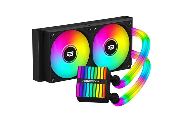 POWERBOOST 240MM LEGEND 240B PB-LCS-YS240-B ARGB AM5-1851P SIVI SOĞUTMALI İŞLEMCİ FANI