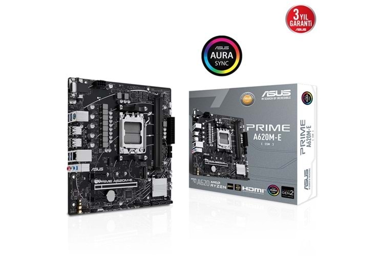 ASUS PRIME A620M-E DDR5 HDMI DP PCIe 16X v4.0 AM5 mATX	