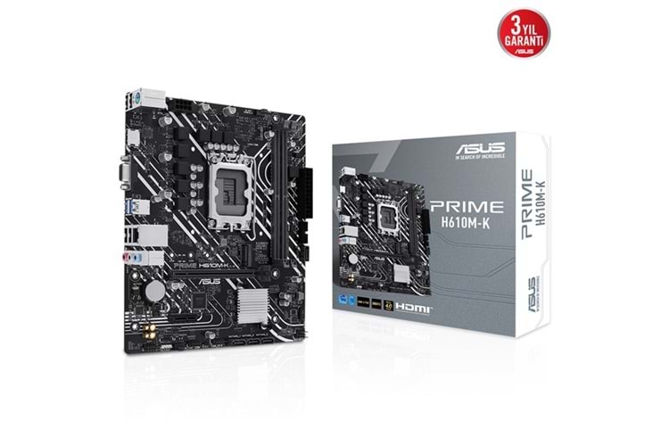 ASUS PRIME H610M-K DDR5 M2 PCIe NVME HDMI PCIe 16X v4.0 1700p mATX	