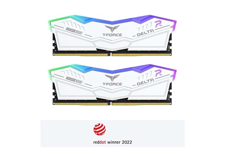 TEAM 32GB (2X 16GB) DDR5 6400MHZ CL40 RGB DUAL KIT PC RAM T-FORCE DELTA WHITE FF4D532G6400HC40BDC01 BEYAZ