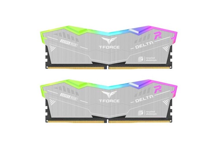 TEAM 32GB (2X 16GB) DDR5 6000MHZ CL38 RGB DUAL KIT PC RAM T-FORCE DELTA RGB ECO SILVER FF2D532G6000HC38JDC01