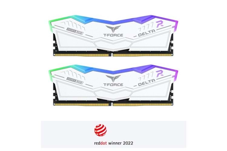 TEAM 32GB (2X 16GB) DDR5 5600MHZ CL38 RGB DUAL KIT PC RAM T-FORCE DELTA FF4D532G5600HC38GDC01 BEYAZ