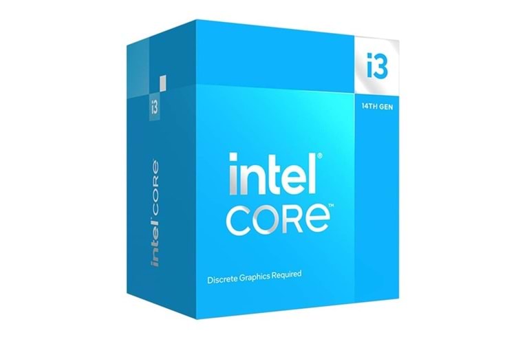 INTEL CORE i3 14100F 17MB 4çekirdekli VGA YOK 1700p 58w Kutulu+Fanlı