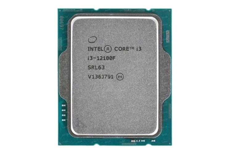 INTEL CORE i3 12100F 17MB 4çekirdekli VGA YOK 1700p 58w Kutusuz+Fansız