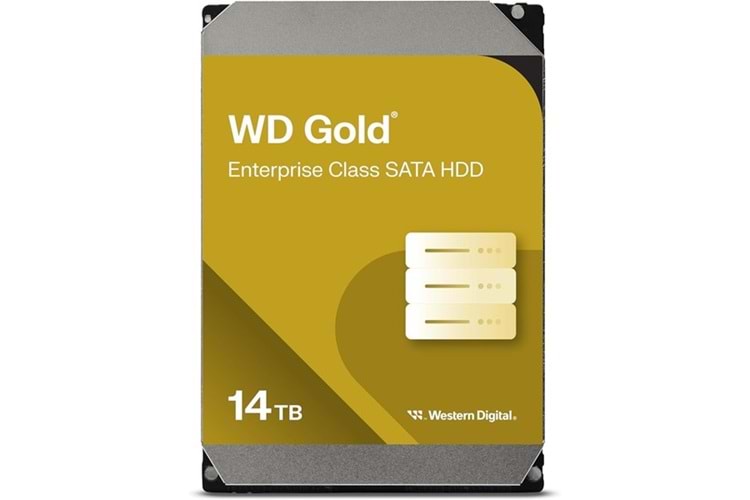 WD 14TB GOLD WD142KRYZ 256MB 7200RPM SATA-3 NAS VE GÜVENLİK DİSKİ